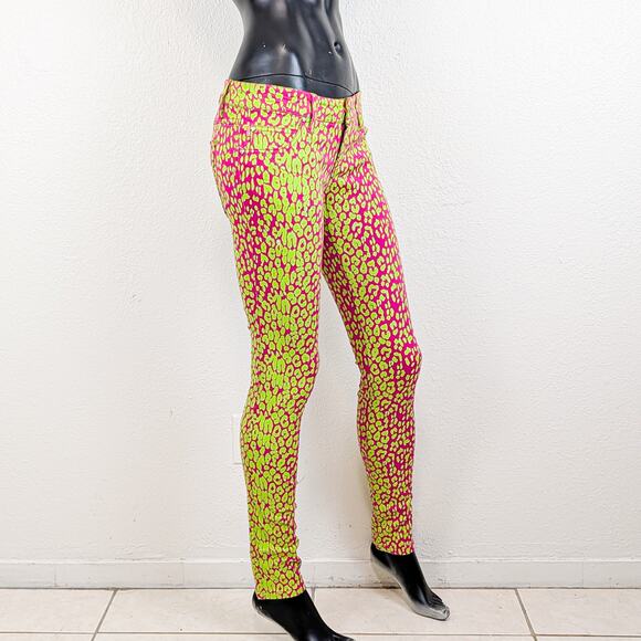 TRIPP NYC Neon Leopard Print Skinny Jeans size 25 - Picture 5 of 12